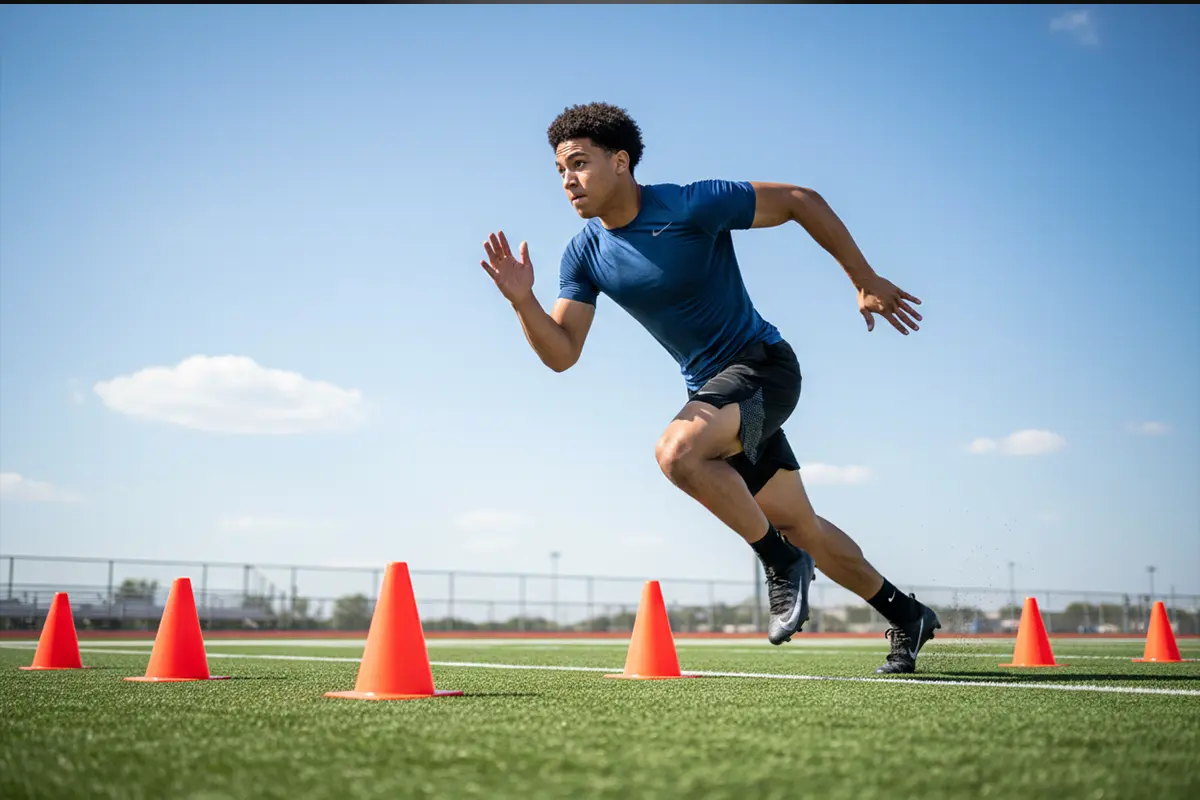 Junger Football-Spieler beim Training vor dem NFL Draft – Symbolbild für Draft-Wetten