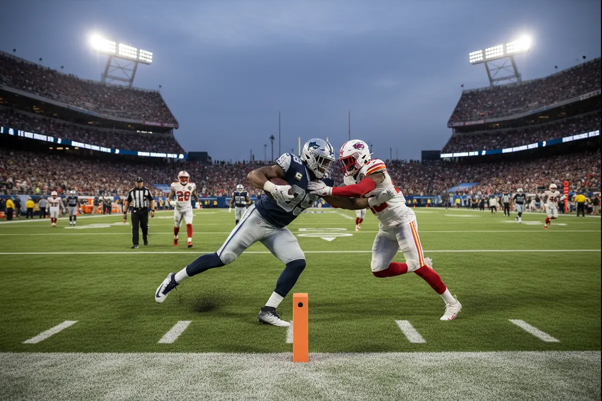American-Football-Spieler auf dem Feld bei einem NFL-Spiel – Symbolbild für Handicap Wetten