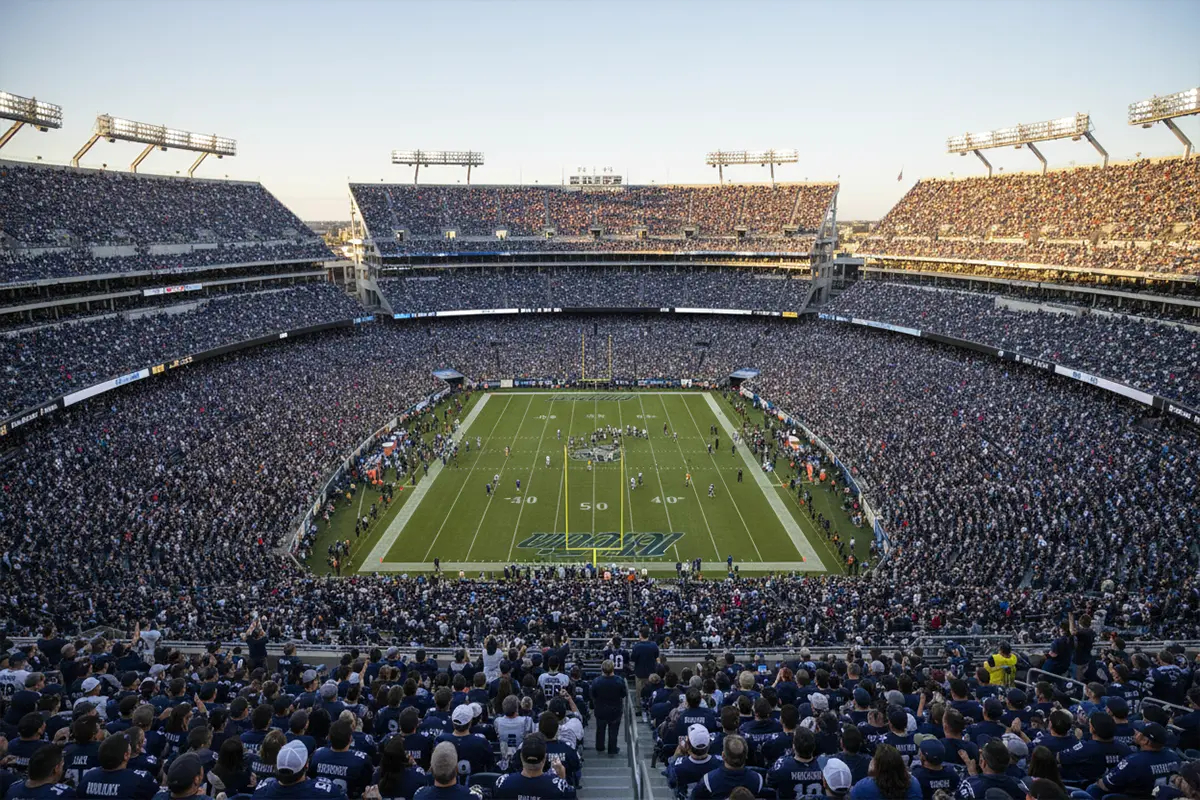 Volle Zuschauertribüne in einem NFL-Stadion – Symbolbild für Heimvorteil