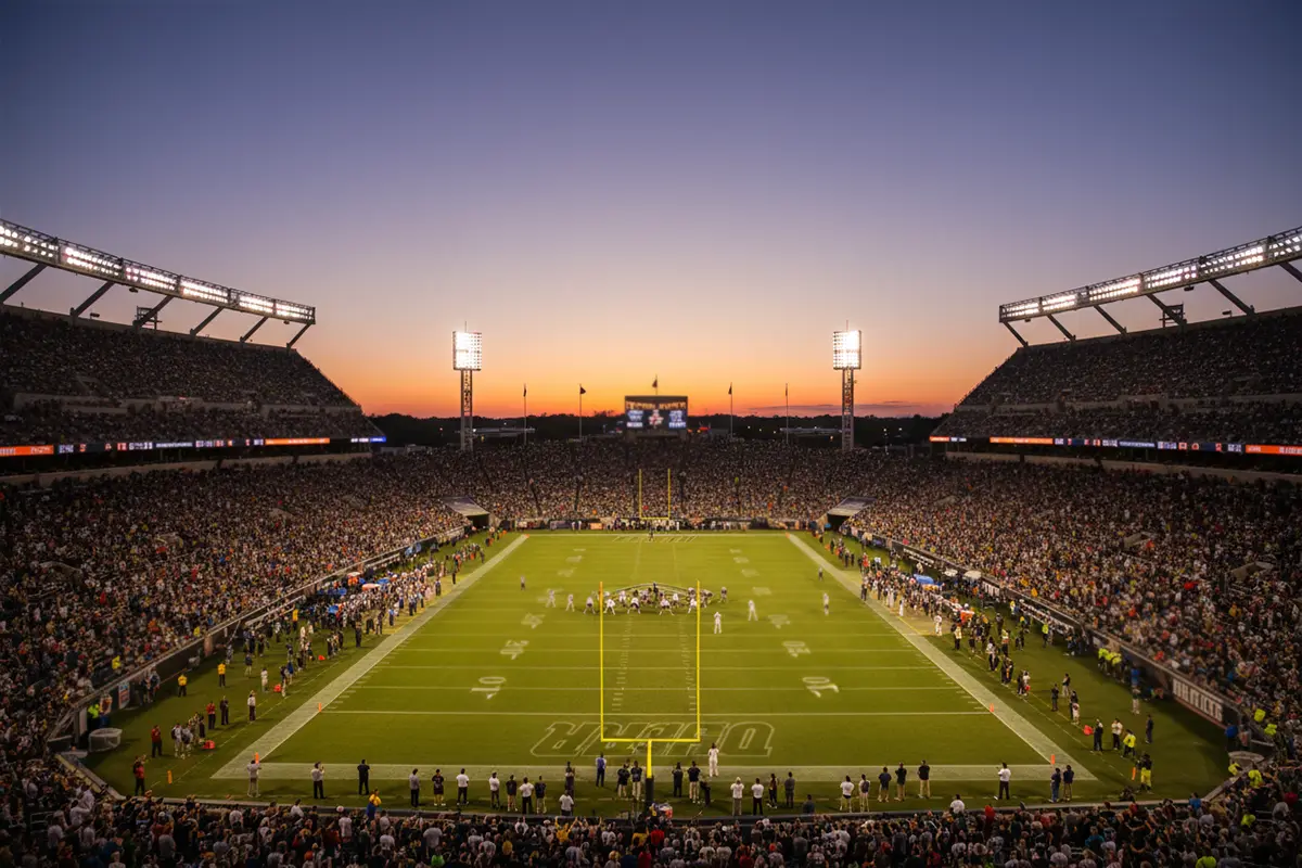 NFL-Stadion unter Flutlicht am Donnerstagabend – Symbolbild für Thursday Night Football