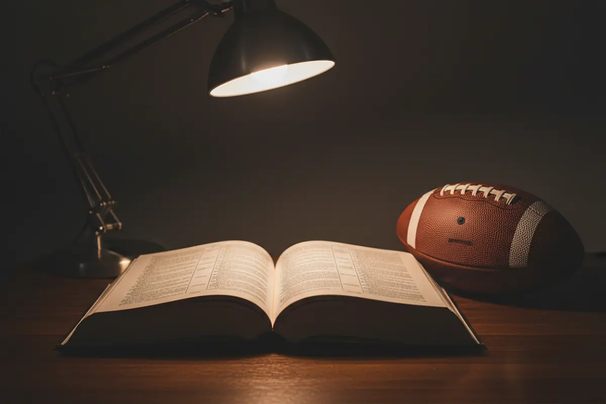 Aufgeschlagenes Buch mit Sportwetten-Begriffen – Symbolbild für NFL-Wetten-Glossar